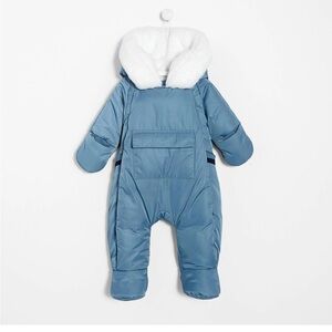 NWT Baby Boy Nylon Snowsuit - Glacier Blue - Jacadi